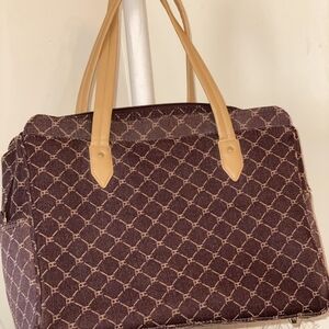 Pierre Cardin Brown and Tan Tote Bag